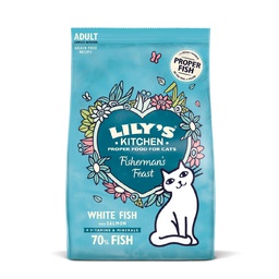 [B02] BLilyK_2kg_魚味藍色] Lily's Kitchen [ White Fish & Salmon Dry Food ] 莉莉廚房貓糧低磷無榖物鮮味魚肉餐 2KG (成貓/adult)(藍) {原裝行貨}