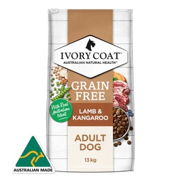 [+_B_ivorycoat 狗糧] Ivory Coat 狗糧 Grain Free【Lamb & Kangaroo】Adult Dog 無穀物 羊肉+袋鼠 成犬 13kg (訂貨需時3-5天)(IALK13)