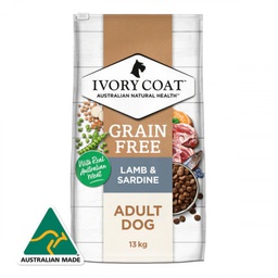 [+_B_ivorycoat 狗糧] Ivory Coat 狗糧 Grain Free【Lamb & Sardine】Adult Dog 無穀物 羊肉+沙甸魚 成犬 13kg (訂貨需時3-5天)(IALS13)