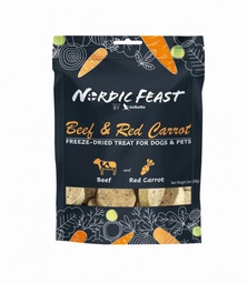 [ZY]_SNor_58_紅蘿白] 賣到過期_Nordic Feast by Astkatta (黑袋系列) 凍乾牛肉+紅蘿蔔小食 (貓狗適用) Beef & Red Carrot Freeze-Dried Treat 58g