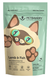 [C11] BPBak_150_綠] Petbakery 新西蘭脫水凍乾貓糧 Freeze-Dried New Zealand Grass-Fed LAMB & FISH Cat Food 150g 新西蘭草飼羊＋鯖魚輕膳 150克