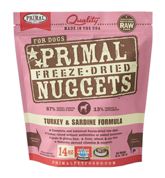 [+_B_Primal 狗糧] Primal狗糧 凍乾脫水糧 Raw Freeze-Dried [TURKEY & SARDINE Formula] 14oz 火雞沙甸魚配方凍乾脫水狗糧 {原裝行貨}