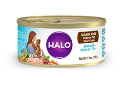 [C09]_cHalo_5.5_50004] [斷貨中, 未有返貨日期, 可訂貨等貨到] HALO 貓罐頭 Indoor Seafood Medley Pate 5.5OZ 健美體態海鮮大雜燴主食罐 50004