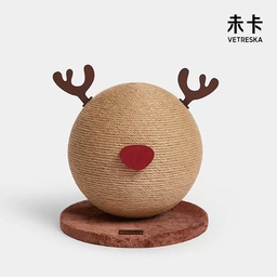 [+__Vetreska 麋鹿貓抓球] Vetreska 貓爪球{麋鹿} 34X34X33.5CM (VK13985)（訂貨需時5-7天）