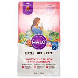 [B02] BHALO 10lb幼三文魚35251] HALO自然光環貓糧 純鮮肉製無穀物貓糧 Kitten Recipe - Holistic Grain Free Wild Salmon & Whitefish Recipe 10lb 幼貓 野生三文魚及白魚 (35251)