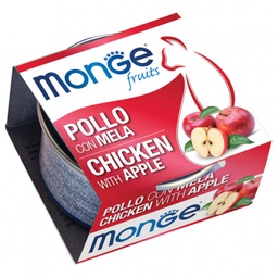 [C02]_CMge080_08] MONGE FRUITS 鮮果罐 Chicken Flakes with Apple – Adult 雞肉蘋果 (成貓) 80g