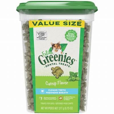 GREENIES FELINE Dental Treats 潔齒貓小食 貓薄荷 CatNip 9.75oz (綠桶) 