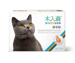 [ZY]_Moreson_排毛粉15鮮蝦] 木入森排毛粉 Moreson Hairball Relief Formula 鮮蝦風味 Fresh Shrimp 2g x 15包 台灣製造