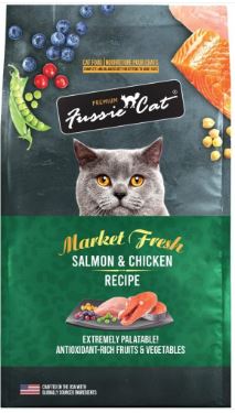 (凡買10lb 裝1包, 送2lb 裝1包 (味道隨機), 送完即止) Fussie Cat Market Fresh [ Salmon & Chicken meal ] 無穀物三文魚及雞肉配方 10磅