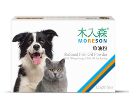 [ZY]_Moreson_魚油粉15] 木入森魚油粉 (犬貓) Moreson Refined Fish Oil Powder 1.25g x 15包 台灣製造