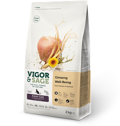 [B06.5] BVS_2kg_17012] Vigor & Sage 2kg Ginseng Chicken Well-Being Complete Cat Food for Adult cat 人蔘雞健體整全成貓糧 (Expiry Date: 08/2月/2023)